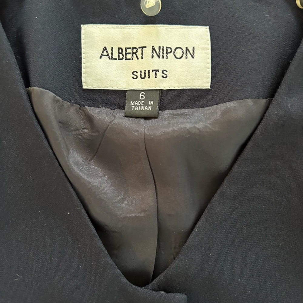 Albert Nipon Vintage Navy Suit - image 3